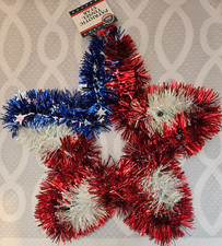 Red White Blue Patriotic Tinsel Star/ 4th Of July Party Decor America Birthday