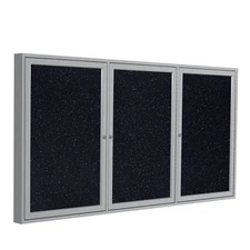 Ghent's 36" x 72" 3 Door Enclosed Rubber Bulletin Board in Multi-Color