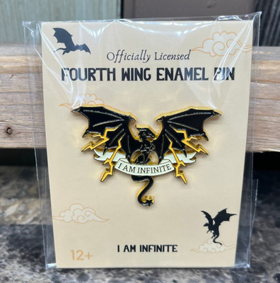 Kingdom Of Threads Fourth Wing Enamel Pin 'I am Infinite' NEW