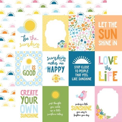 Echo Park You Are My Sunshine Double-Sided Cardstock 12X12-3x4 Journaling Cards