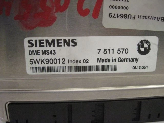 ORDENADOR ECM ECU BMW X5 2001 01 2002 02 3.0L 12147511570 598153 Foto 3 de 4