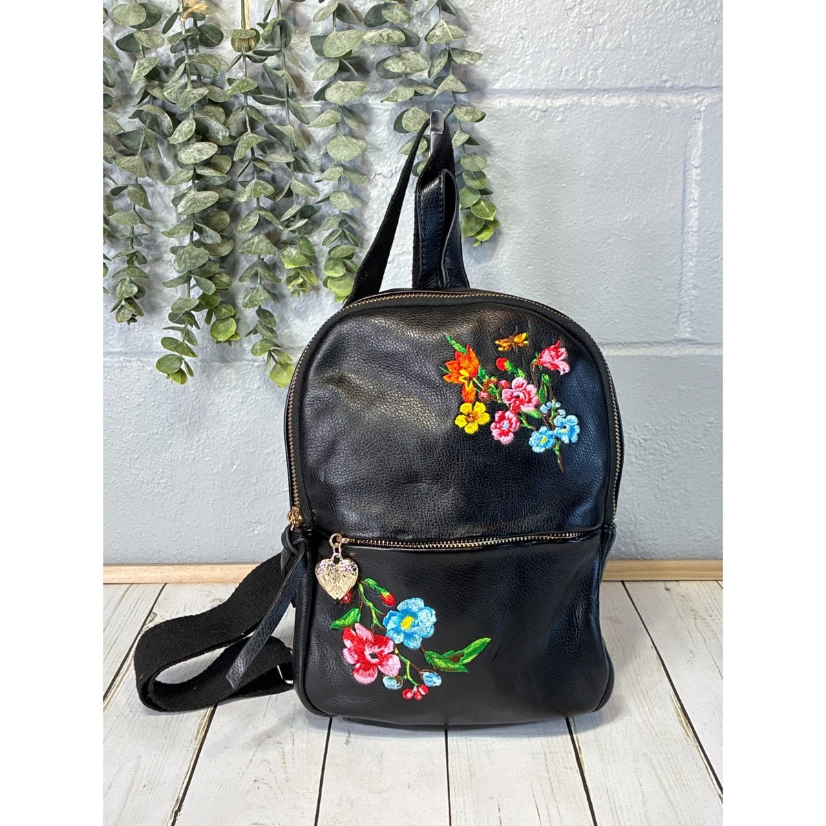 betsey johnson leather backpack purse Boarder Print Clear with Pouch 30 Imported Sling Bag Tj Maxx Leather