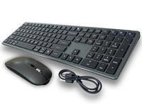 EMR FullSize Slim Wireless Rechargeable Bluetooth USB Keyboard Mouse Windows Mac