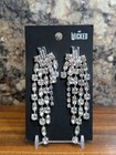 New Wicked Movie x H&M Silver Tone Rhinestone Dangle Sparkle Earrings