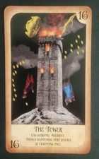 Hinkler Secrets of the Tarot Card 16 The Tower 4.75" X 2.75"