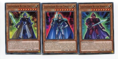 Yu-Gi-Oh! Legendärerer Ritter Set Critias Hermos Timaeus ALLE 3 Common S49
