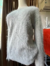 Angora Sweater Blended Fluffy Fuzzy Jumper Super Soft  Pullover