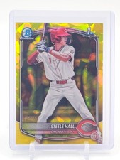 STEELE HALL 2025 BOWMAN CHROME DRAFT YELLOW CRACKED ICE 1ST ROOKIE /75 Q6642