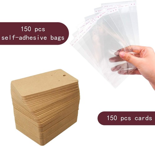 Espositore collana carte orecchini con sacchetti,150 marrone - Foto 2 di 7