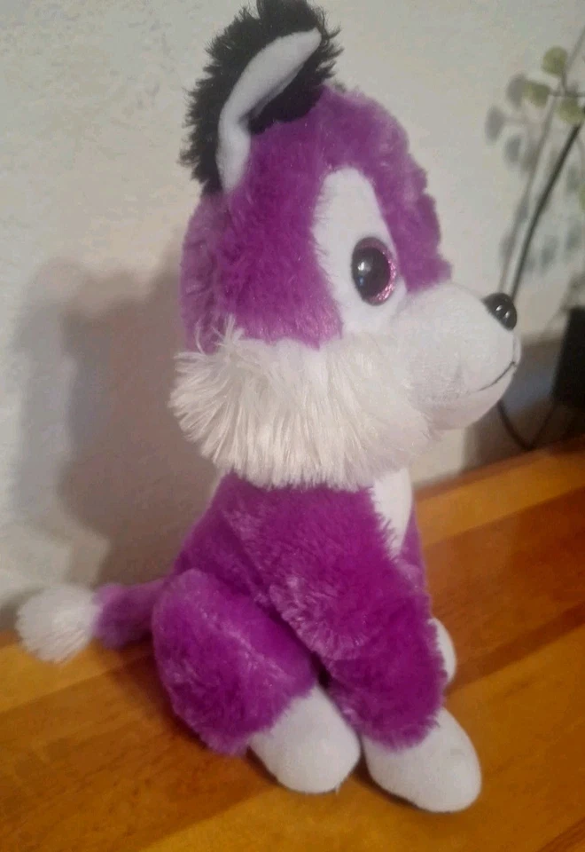 B J Toys Inc Plush Sly Fox Purple/White W-Black/White Ears 10" Clean/Cute Used - Image 4 of 4