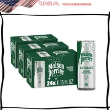 Maison Perrier Ultimate Unflavored Sparkling Water, 11.15 fl oz, 24 Pack Cans