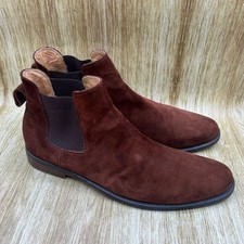 Johnston & Murphy Chelsea Boots Men's Size 12 Brown Suede Italian Made Pull On