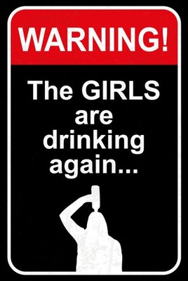 Blechschild 18x12 cm Warning girls drinking Deko Geschenk  Schild
