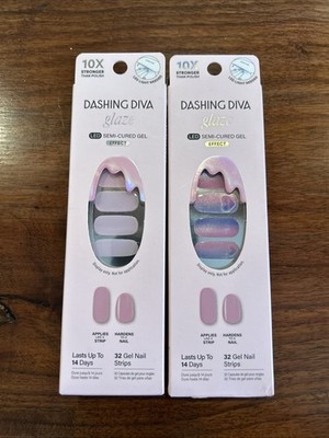 2 Pk Dashing Diva Glaze Semi Cured Gel Nail Strips 32 Ct  Cat s Meow,He s Cuter