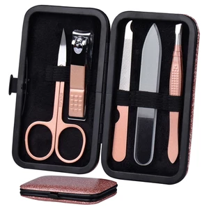 Kit de pinces à ongles pour manucure 5 Pièces en 1 En acier inoxydable professionnel Groomi