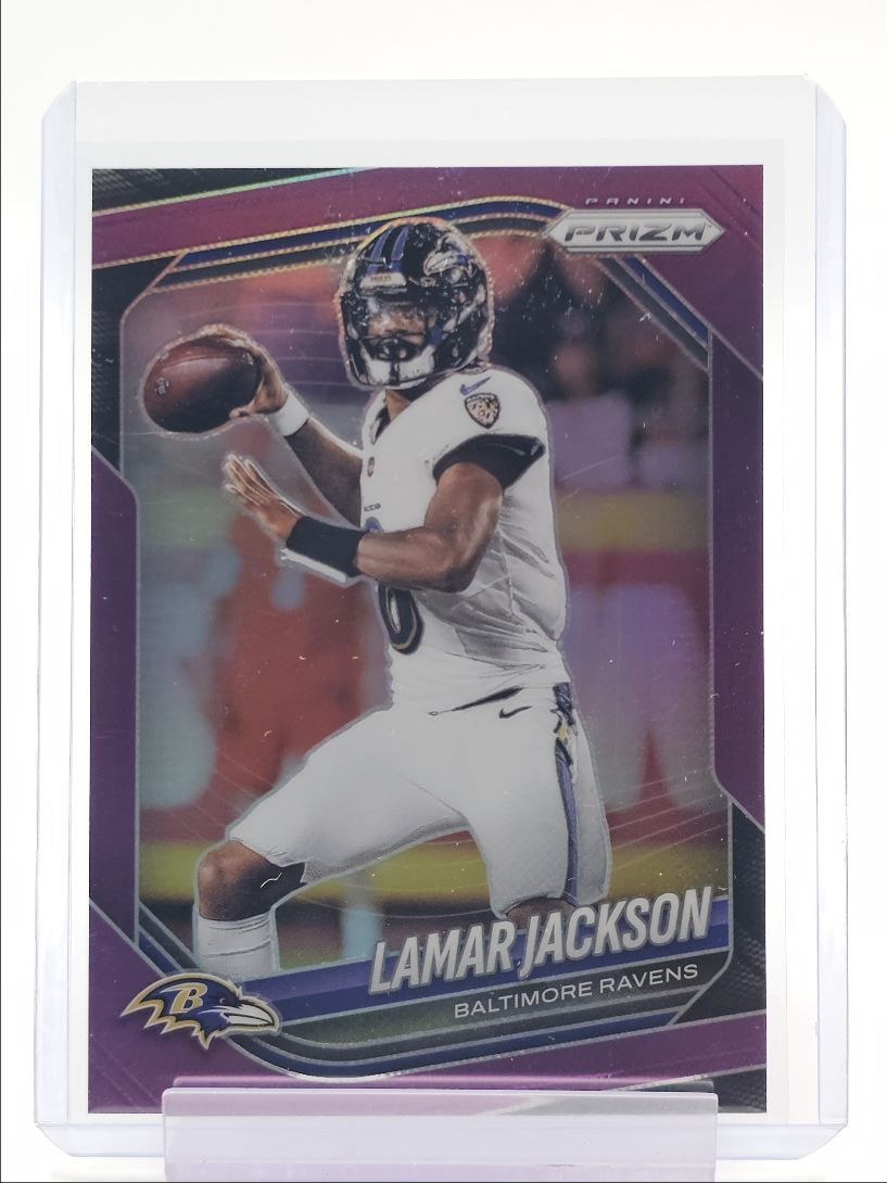 LAMAR JACKSON 2025 PANINI PRIZM FOOTBALL PURPLE RAVENS #78 /125 Q0893