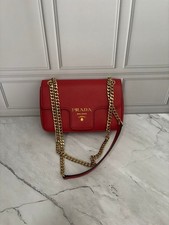 prada saffiano Flap Bag RED with entrupy CERT