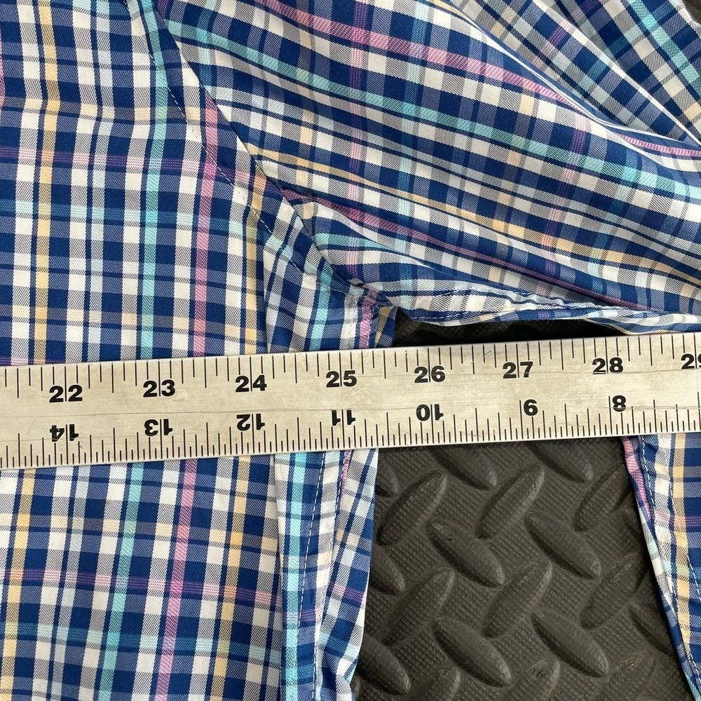 Peter Millar Blue Rainbow Checkered Pattern Silk … - image 8