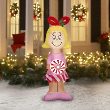Gemmy The Grinch Cindy Lou Who with Peppermint Candy 5 Ft Inflatable New