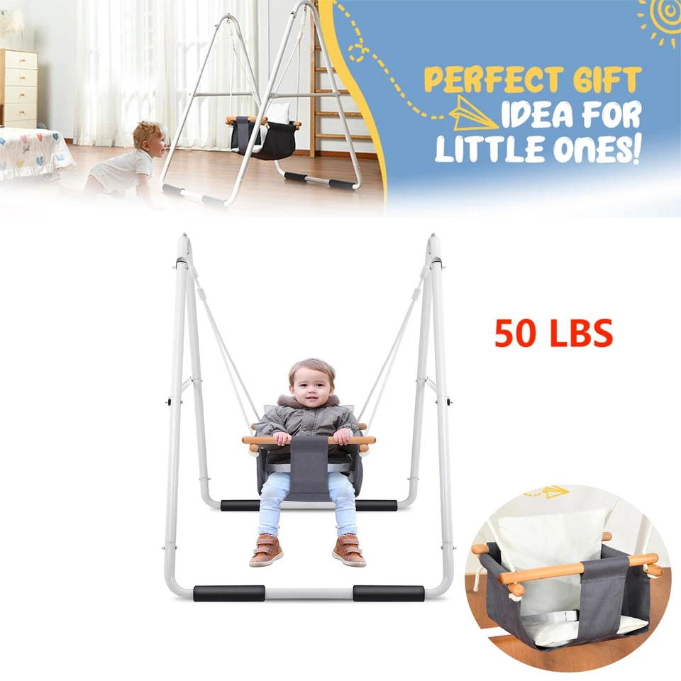 Columpio para niños pequeños con soporte de alta resistencia Juego de columpio para niños y niños en interiores/exteriores Foto 4 de 4