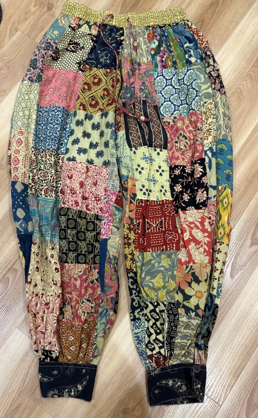 Vini 100% cotton Multicolor Patchwork Harem Pants… - image 1