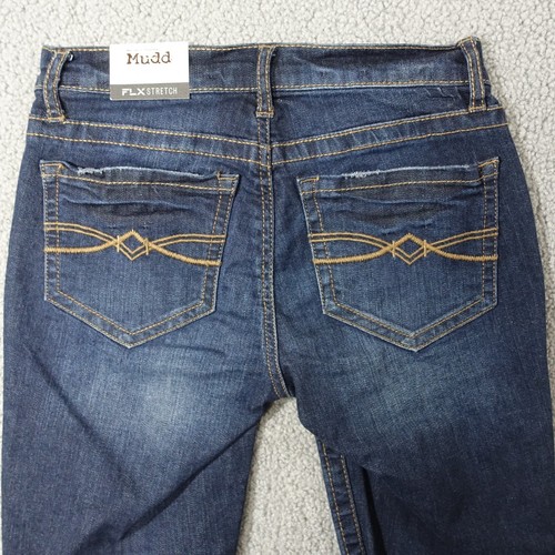 MUDD Flx Stretch Bermuda Jeans Shorts Juniors size 1 Frayed Stretch Low Rise NEW - Picture 5 of 7
