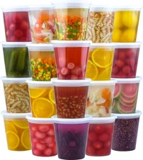 50 Set 32 oz Deli Containers with Lids, Leak-Proof BPA Plastic Take Out Bowls...