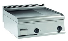 KBS Elektrogrillplatte 2/3 Glatt+1/3 Gerillt  Hartverchromt 2 Heizzonen