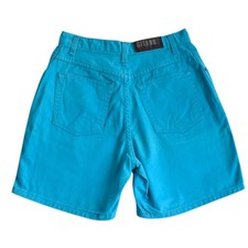 Vintage Gitano Turquoise Denim Shorts Size 6 High Rise 90s
