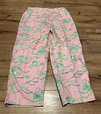 Lilly Pulitzer Pink  Green Monkey Pants Size 10  EUC