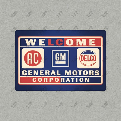 #ad Vintage General Motors AC Delco Welcome Sign Automotive History Decor #348446 $13.50