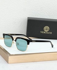Versace 4494D Unisex Sunglasses Black Gold Blue Lens 56-17-140mm