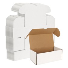 WIFTREY 50 Pack 8x4x3 Small Shipping Boxes for Packing Small Business, White ...