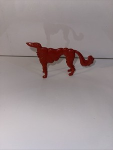 vintage Red Borzoi Don Manning dog USA Plastic Souvenir figurine Puppy Figure