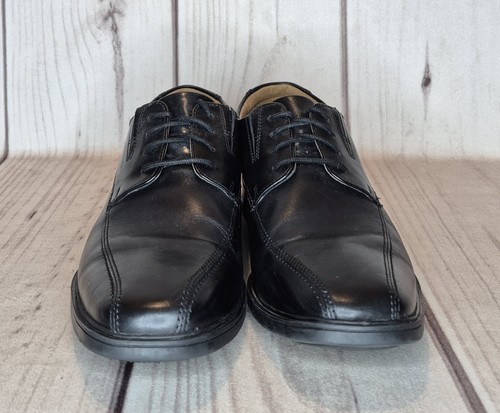 Clarks Herren Gr. 8M Tilden Walk Oxford schwarz Leder Fahrrad Zehen Komfort Polster - Bild 5 von 14