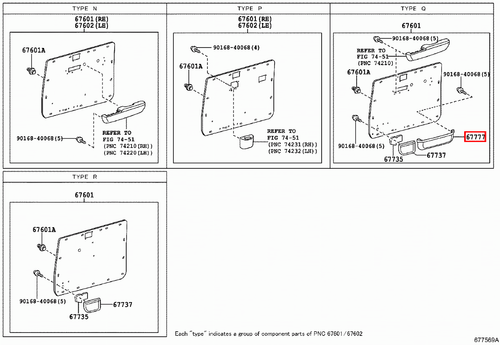 Genuine LandCruiser 78 76 Series VDJ HZJ Front RH LH Door Trim Map Pocket Grey - Picture 8 of 10