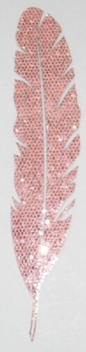 FABRIC SEQUIN GLITTER FEATHER IRON-ON HOTFIX DIY TSHIRT TRANSFER APPLIQUE PATCH - Picture 6 of 9
