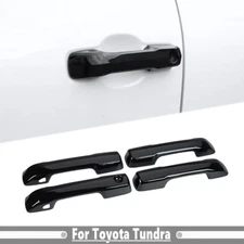 For Toyota Tundra 2022-2025 Gloss Black Front & Rear Door Handle Cover Trim Caps