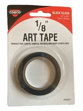 Cosco Black Gloss Art Tape 1/8" x 324"  3 Pack New In Package