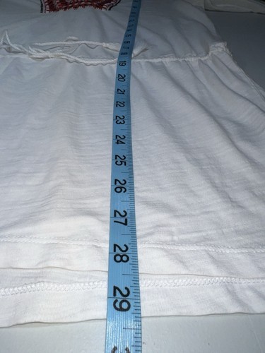 LAUREN RALPH LAUREN White Boho Tee Embroidered Beaded White Size Small Tie Waist - Picture 14 of 14