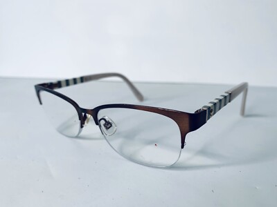Kate Spade NY Bronze Metal Half Rim Wayfarer Frame Glasses  display picture 1