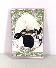 Shafford Rabbit Clock Hand Painted Ceramic Works