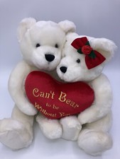 Y2K Plush Kids of America Corp Hugging Teddy Bears Hearts Velour Bow