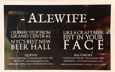2013 Alewife Brewery PRINT AD Queens NY Baltimore MD - Like Craft Beer Fist Face