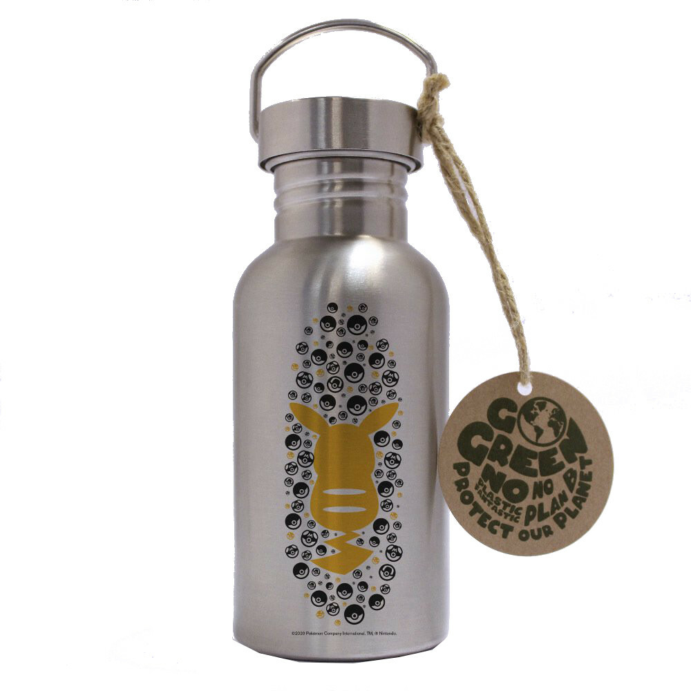 OFFICIAL POKEMON PIKACHU ECO STAINLESS STEEL 500ML WATER DRINKS SPORTS BOTTLE GB