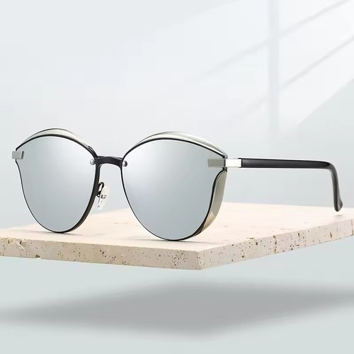Vintage Retro Polarized Sunglasses Women's Cat Eye Ladies Large Mirrored UV400 - Picture 25 of 32
