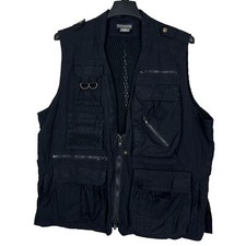 Camp Co Mens Black Photography Safrai Hun Fishing PFG Zip Utility Vest -MED-2326