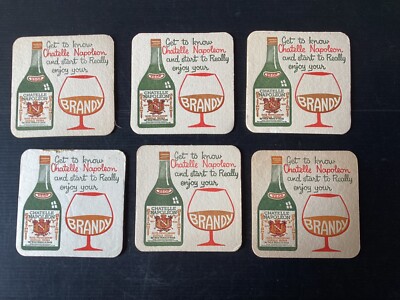 6 x Chatelle Napoleon Brandy 1960,s issue Coasters 2 / S same.