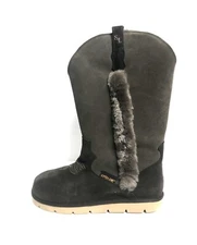 Superlamb Mens Cowboy All Suede Leather Boot Brown 11E