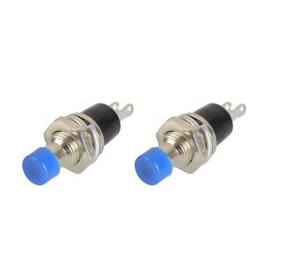 5PCS PBS-110 Blue Lockless ON/OFF Push button Switch Press the reset switch new